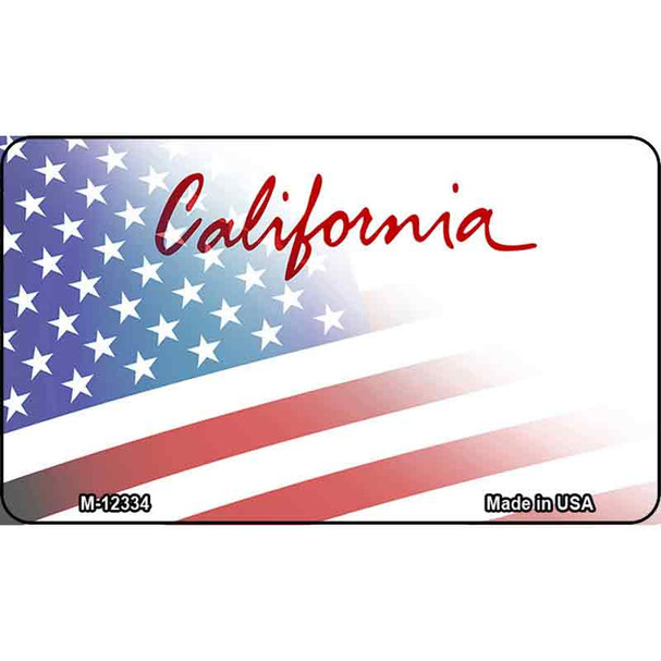California with American Flag Wholesale Novelty Metal Magnet M-12334