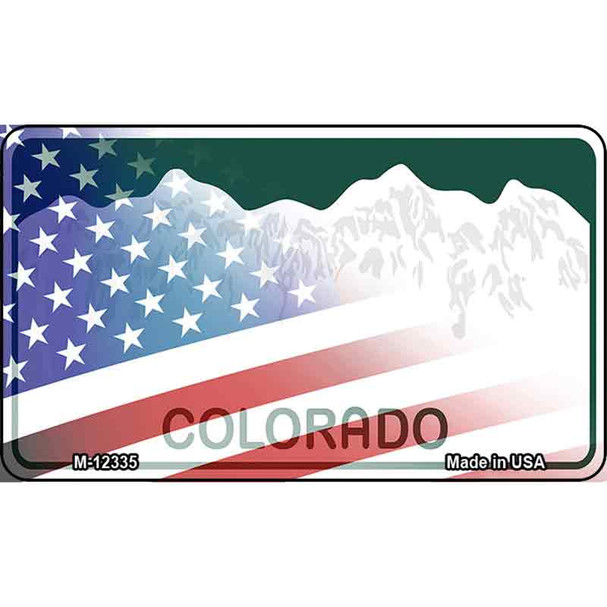 Colorado with American Flag Wholesale Novelty Metal Magnet M-12335