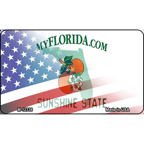 Florida with American Flag Wholesale Novelty Metal Magnet M-12338