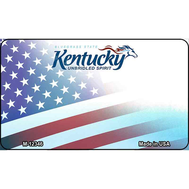 Kentucky with American Flag Wholesale Novelty Metal Magnet M-12346