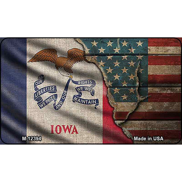 Iowa/American Flag Wholesale Novelty Metal Magnet M-12394