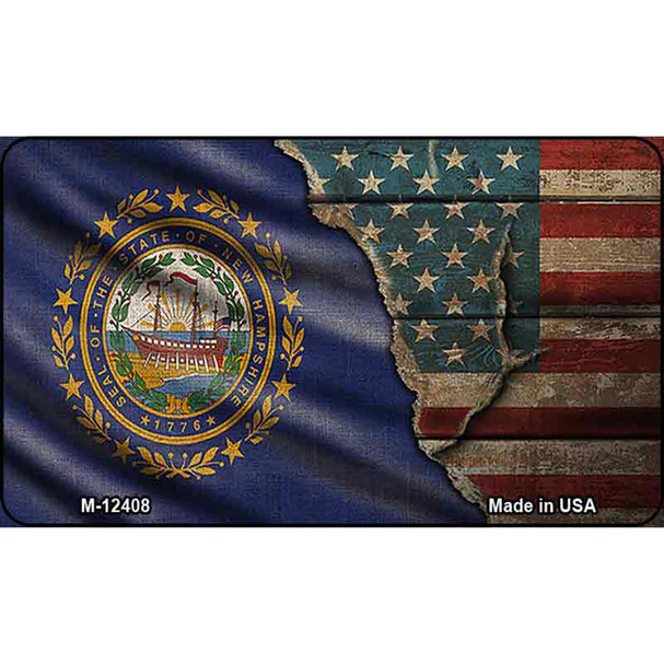 New Hampshire/American Flag Wholesale Novelty Metal Magnet M-12408