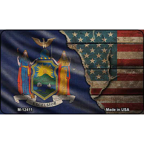 New York/American Flag Wholesale Novelty Metal Magnet M-12411