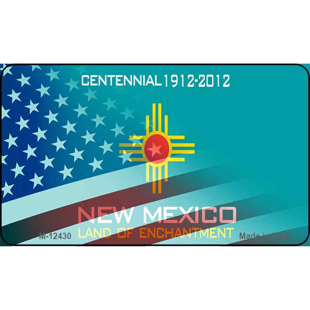 New Mexico with American Flag Wholesale Novelty Metal Magnet M-12430