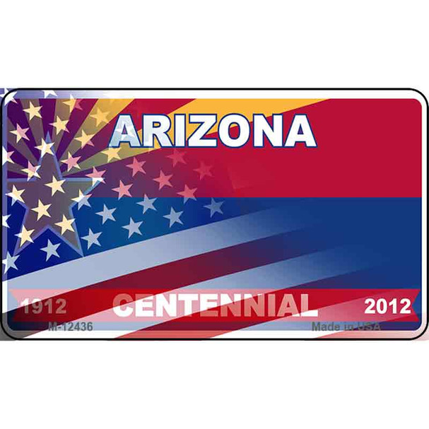 Arizona with American Flag Wholesale Novelty Metal Magnet M-12436