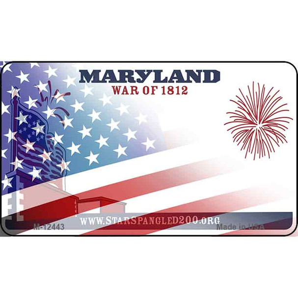 Maryland with American Flag Wholesale Novelty Metal Magnet M-12443