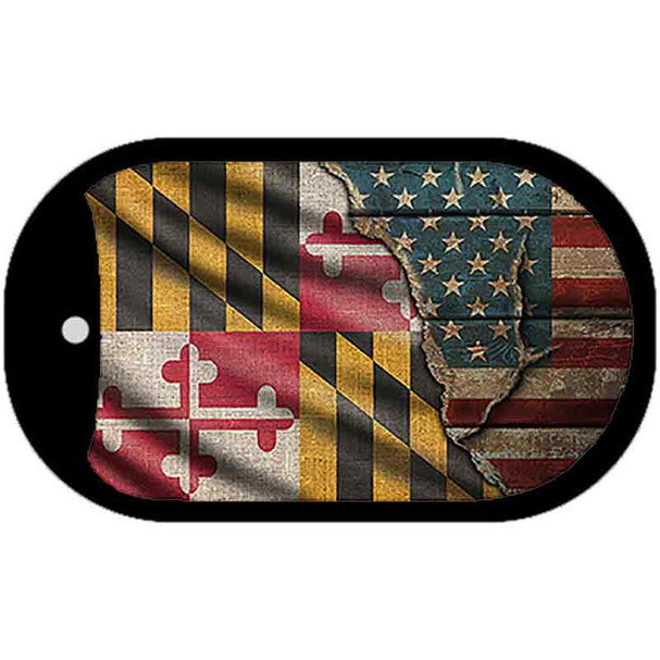 Maryland/American Flag Wholesale Novelty Metal Dog Tag Necklace