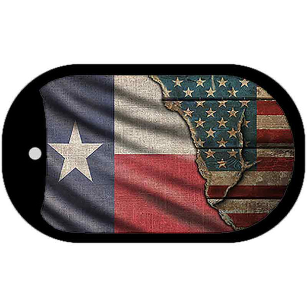 Texas/American Flag Wholesale Novelty Metal Dog Tag Necklace