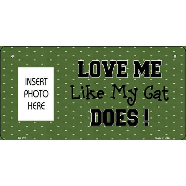 Cat Love Green Photo Insert Pocket Wholesale Metal Novelty Small Sign