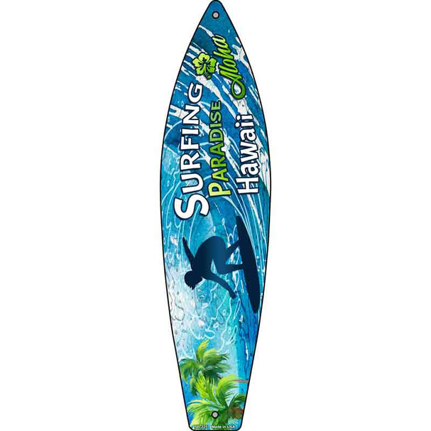 Surfing Paradise Hawaii Wholesale Novelty Metal Surfboard Sign