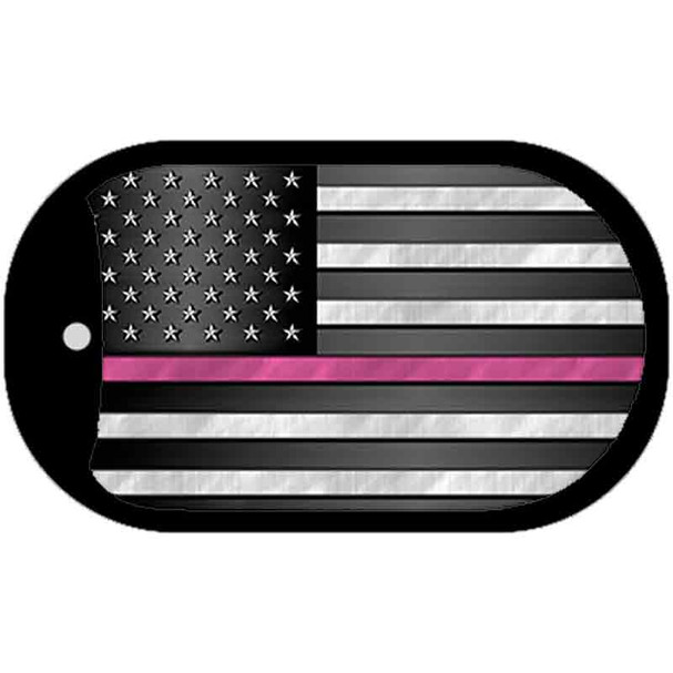 Thin Pink Line  Wholesale Novelty Metal Dog Tag Necklace