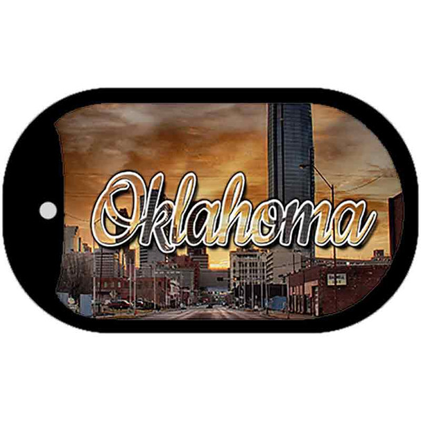 Oklahoma Sunset Skyline Wholesale Novelty Metal Dog Tag Necklace