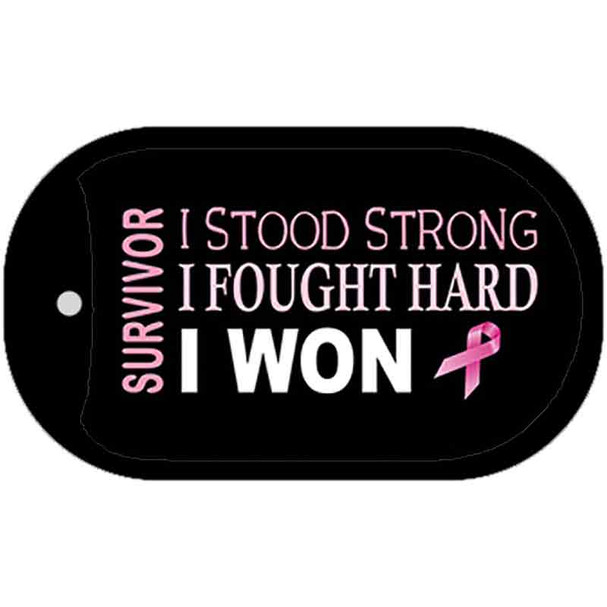 Breast Cancer Survivor Ribbon Wholesale Novelty Metal Dog Tag Necklace