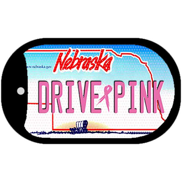 Drive Pink Nebraska Wholesale Novelty Metal Dog Tag Necklace