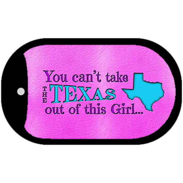 Texas Girl Pink Wholesale Novelty Metal Dog Tag Necklace