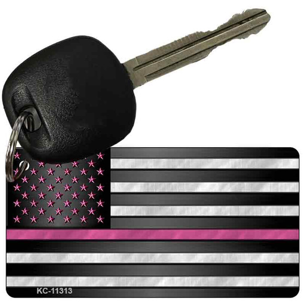 Thin Pink Line With Pink Stars Wholesale Novelty Metal Key Chain