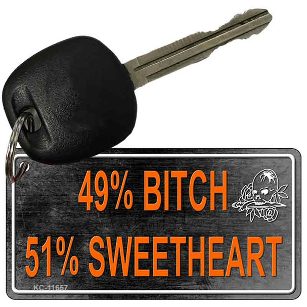 49% Bitch 51% Sweet Wholesale Novelty Metal Key Chain