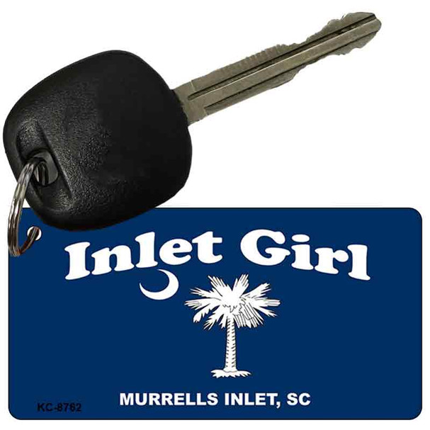 Inlet Girl Blue Flag Wholesale Novelty Metal Key Chain