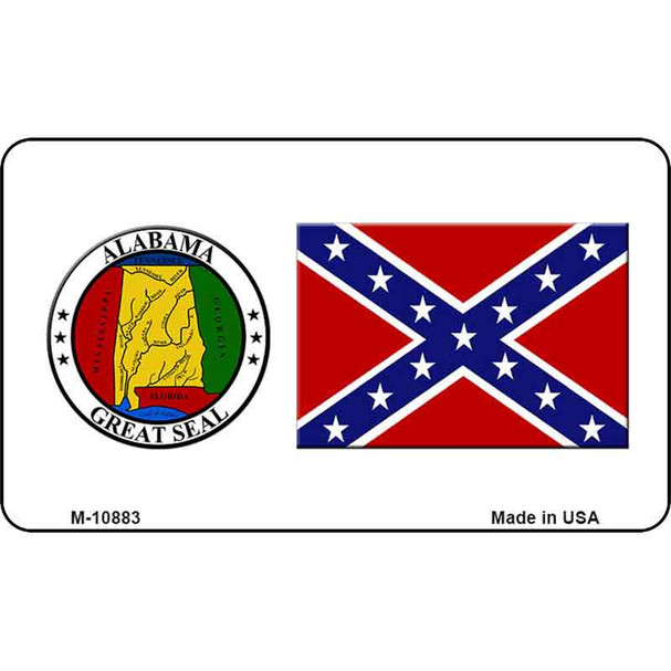 Confederate Flag Alabama Seal Wholesale Novelty Metal Magnet M-10883