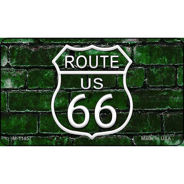 Route 66 Green Brick Wall Wholesale Novelty Metal Magnet M-11457