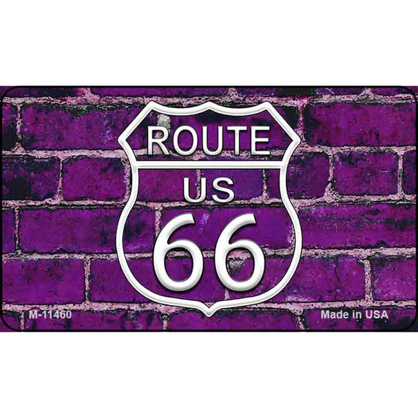 Route 66 Purple Brick Wall Wholesale Novelty Metal Magnet