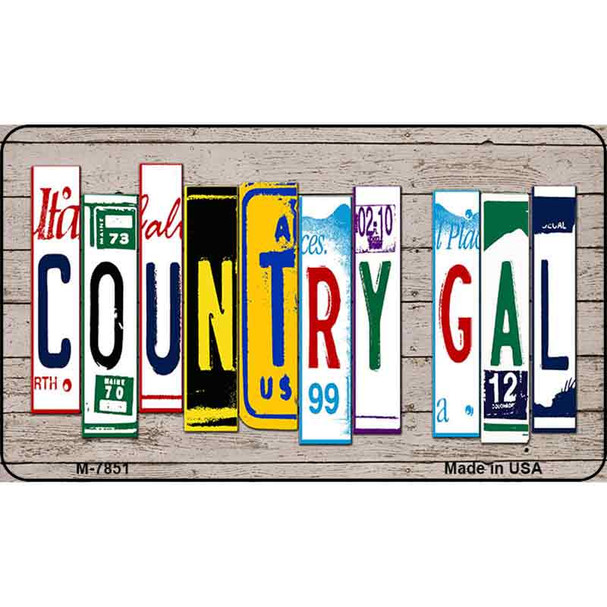 Country Gal Plate Art Wholesale Novelty Metal Magnet