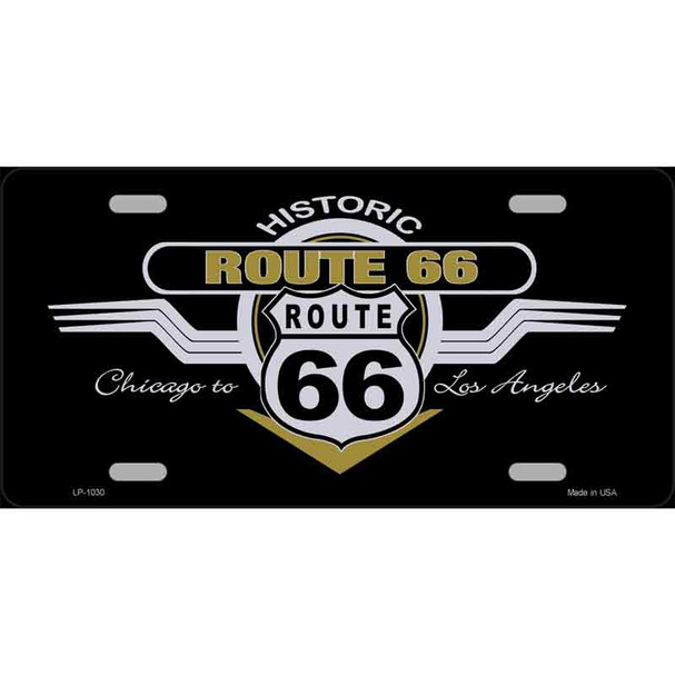 Route 66 Shield Wings Novelty Wholesale Metal License Plate