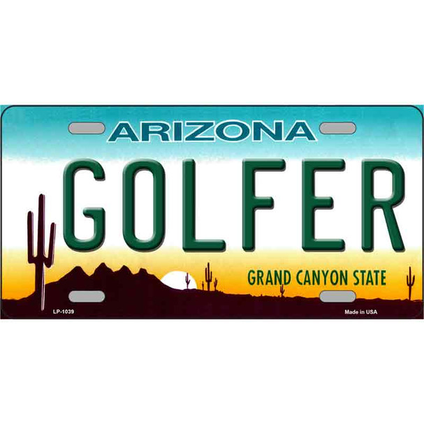 Golfer Arizona Novelty Wholesale Metal License Plate