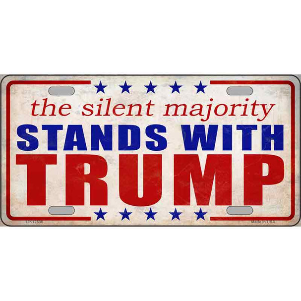 Silent Majority Stands with Trump Wholesale Novelty Metal License Plate