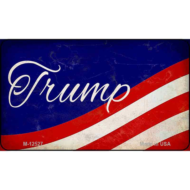 Trump on Waving Flag Wholesale Novelty Metal Magnet M-12527