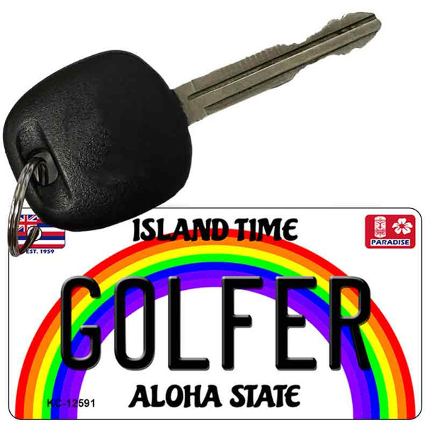 Golfer Hawaii Wholesale Novelty Metal Key Chain