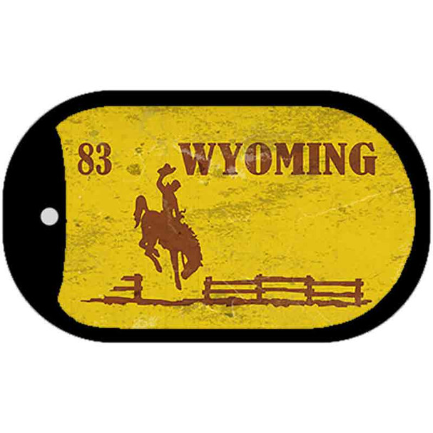 Wyoming Yellow Rusty Wholesale Novelty Metal Dog Tag Necklace