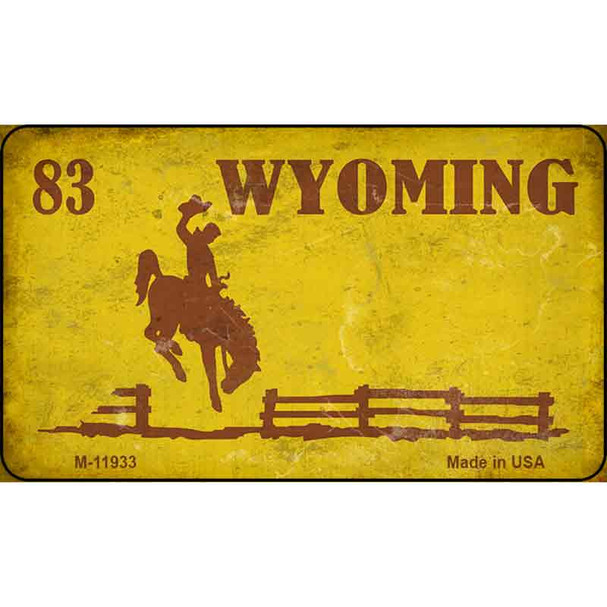 Wyoming Yellow Rusty Wholesale Novelty Metal Magnet M-11933