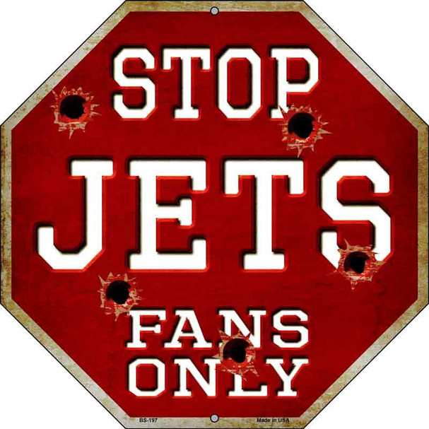 Jets Fans Only Wholesale Metal Novelty Octagon Stop Sign BS-197