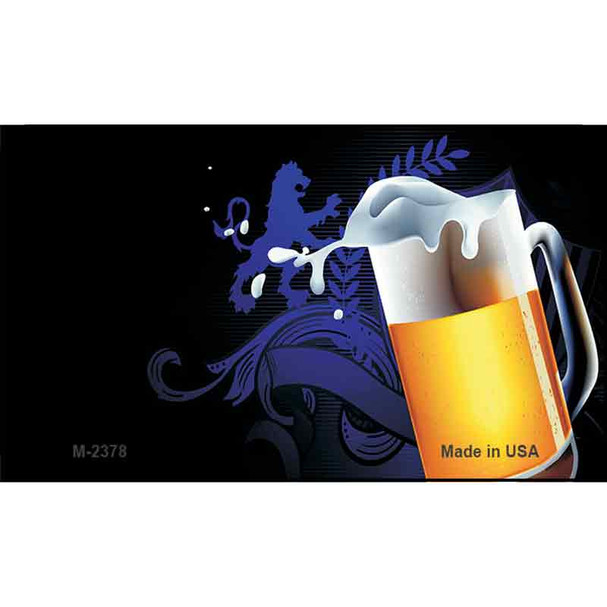 Frosted Beer Mug Blue Offset Wholesale Novelty Metal Magnet M-2378