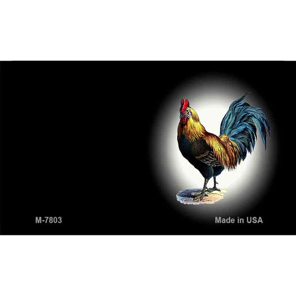 Rooster Black Offset Wholesale Novelty Metal Magnet M-7803