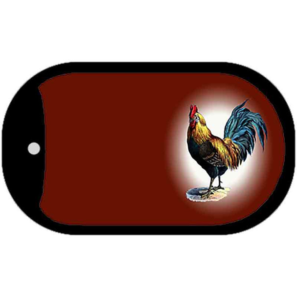 Rooster Red Offset Wholesale Novelty Metal Dog Tag Necklace