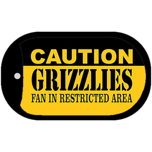 Caution Grizzlies Fan Area Wholesale Novelty Metal Dog Tag Necklace