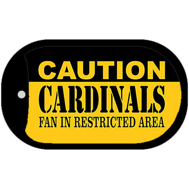 Caution Cardinals Fan Area Wholesale Novelty Metal Dog Tag Necklace