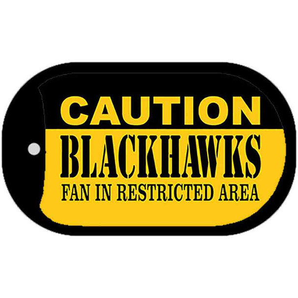 Caution Blackhawks Fan Area Wholesale Novelty Metal Dog Tag Necklace