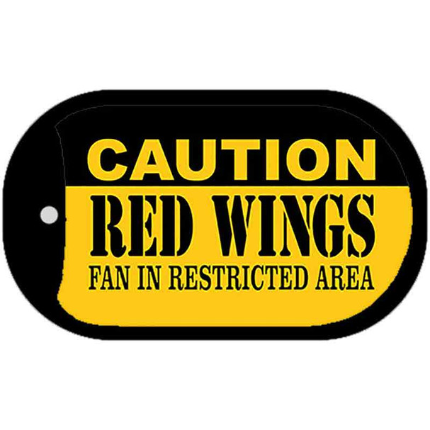 Caution Red Wings Fan Area Wholesale Novelty Metal Dog Tag Necklace