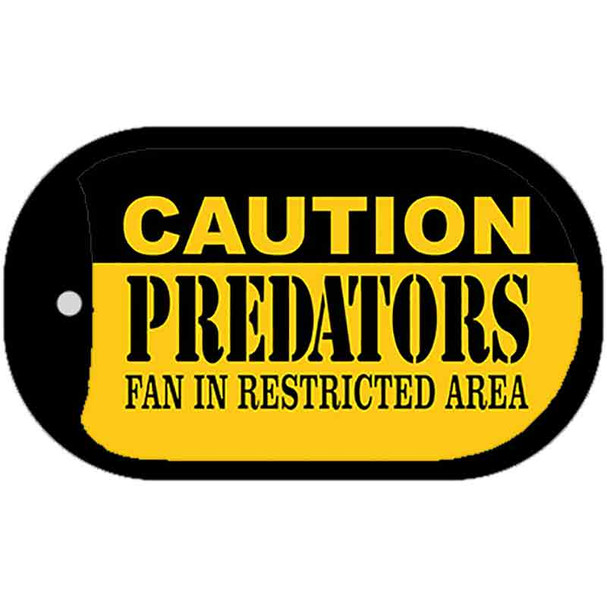 Caution Predators Fan Area Wholesale Novelty Metal Dog Tag Necklace