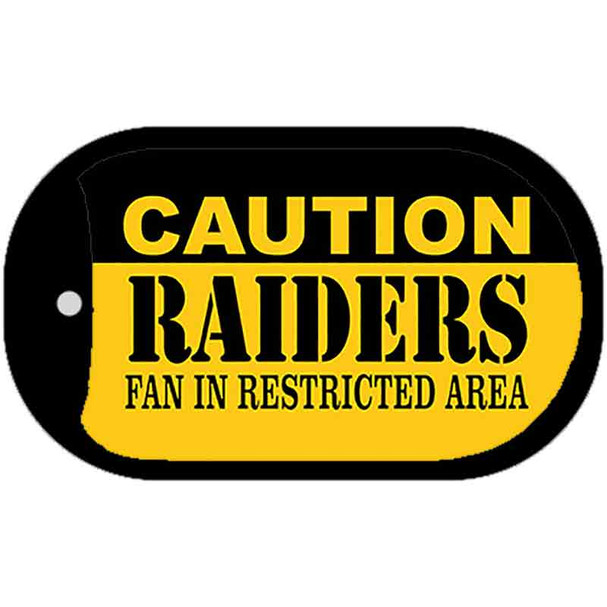 Caution Raiders Fan Area Wholesale Novelty Metal Dog Tag Necklace