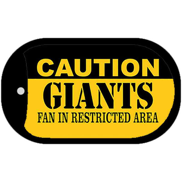 Caution Giants Fan Area Wholesale Novelty Metal Dog Tag Necklace DT-2532