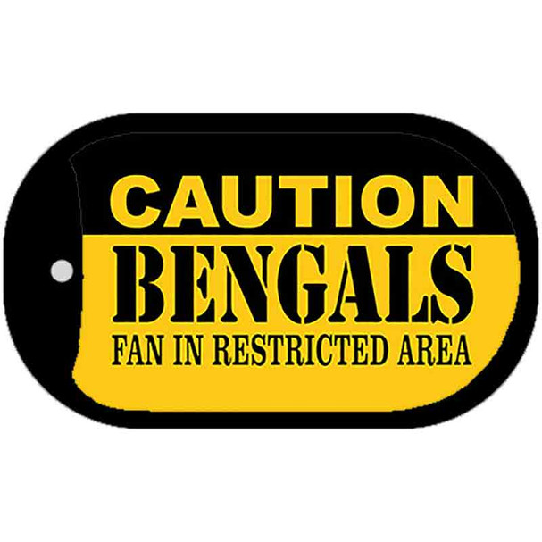 Caution Bengals Fan Area Wholesale Novelty Metal Dog Tag Necklace