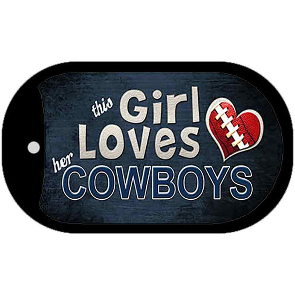 This Girl Loves Her Cowboys Wholesale Novelty Metal Dog Tag Necklace