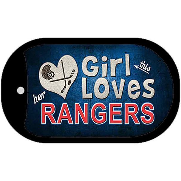 This Girl Loves Her Rangers Blue Wholesale Novelty Metal Dog Tag Necklace