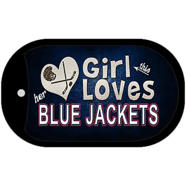 This Girl Loves Her Blue Jackets Wholesale Novelty Metal Dog Tag Necklace