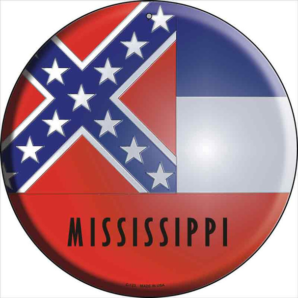 Mississippi State Flag Wholesale Metal Circular Sign