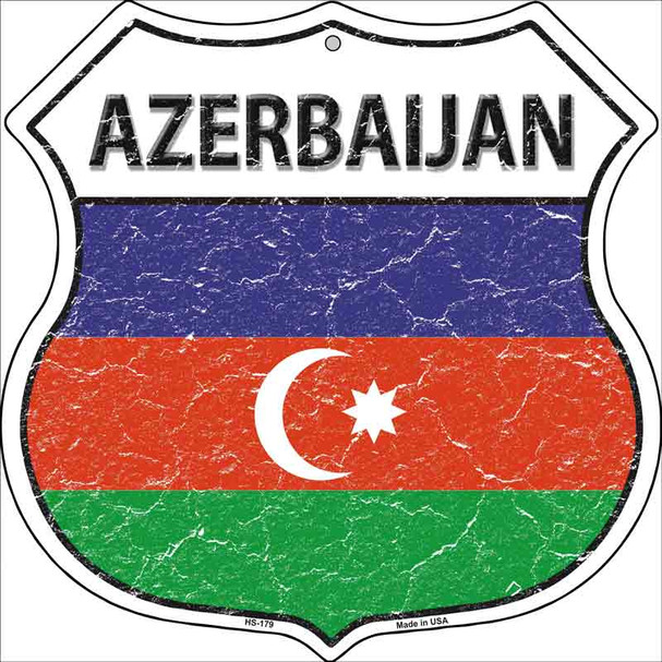 Azerbaijan Country Flag Highway Shield Wholesale Metal Sign